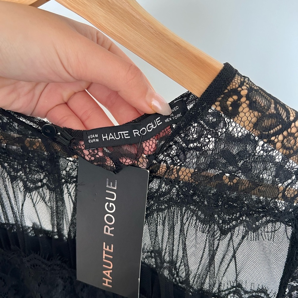 Haute Rouge Black Ruffle Mini Dress - Picture 4 of 5